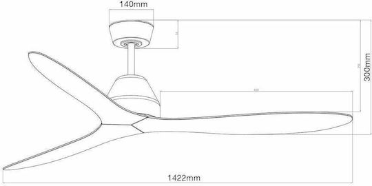 Lucci Air Whitehaven DC NL Таванен Вентилатор 143см Черен