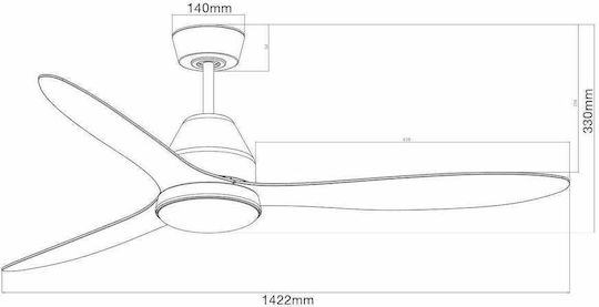 Lucci Air Whitehaven DC Ανεμιστήρας Οροφής 143cm με Φως Λευκός