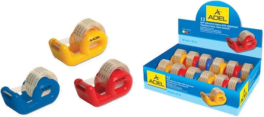 Adel Βάση με Σελοτέιπ 18mm x 25m Πολύχρωμο (Διάφορα Χρώματα)