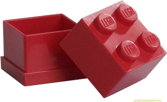 Room Copenhagen Lego Mini Box 4 Πλαστικό Παιδικό Δοχείο Φαγητού Κόκκινο 4.6 x 4.6 x 4.3εκ.