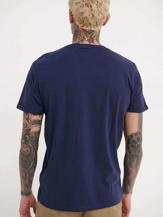 Funky Buddha Herren T-Shirt Kurzarm Cobalt Blue