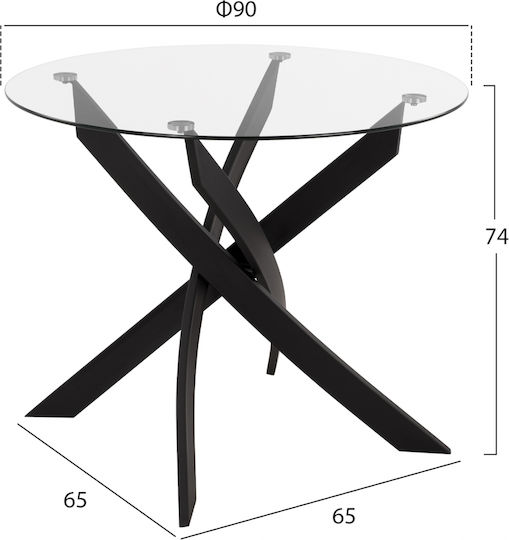 Sufragerie 5buc Transparent / Black 90x90buc Sufragerie 5buc Transparent / Black 90x90buc
