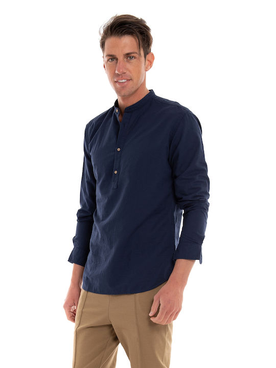 Jack & Jones Men's Shirt Long Sleeve Navy Blue