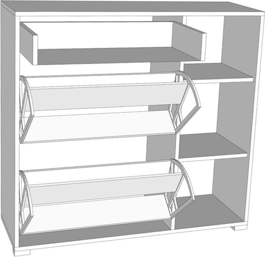 Arco 2 Wooden Shoe Organizer with 4 Shelves Sonoma 102x33x94.5cm