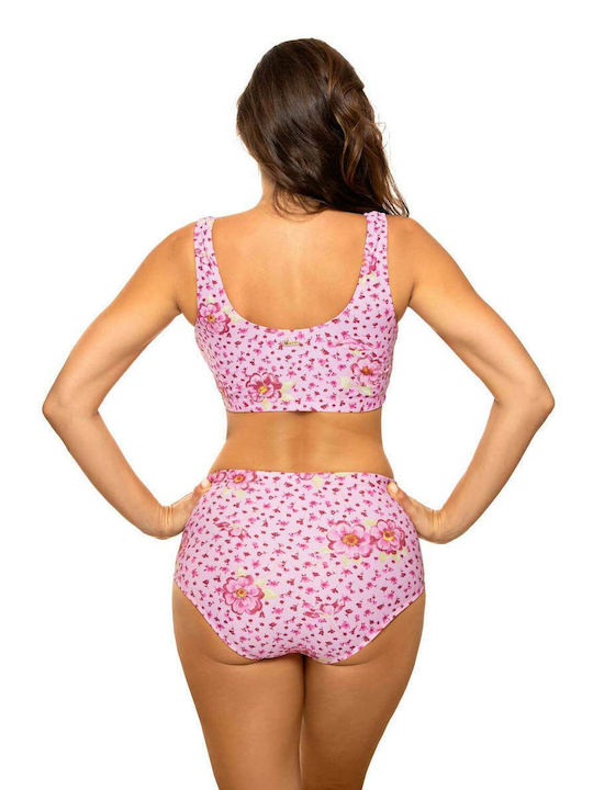 Marko Bikini Set Sports Bra & Boxer Bottom Asani Fuchsia Floral