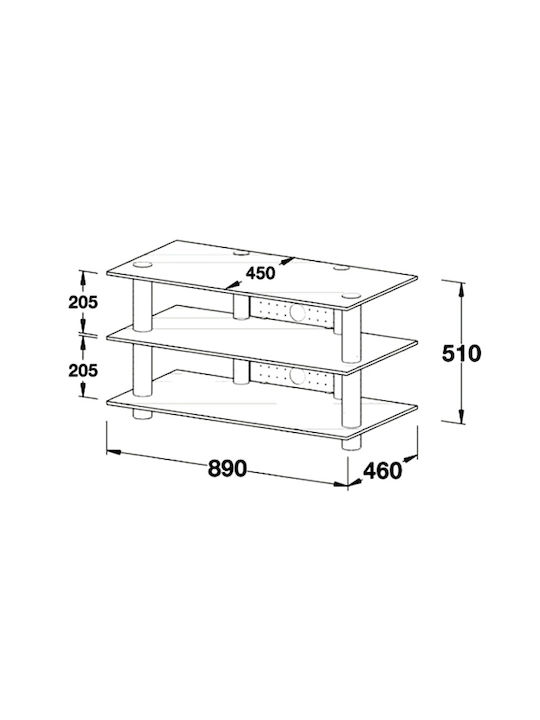 TV-Ständer SR 200 Glas Grau M89xT46xH51cm
