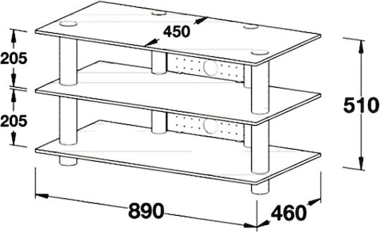 SR 200 Επιδαπέδιο Γκρι 89x46x51εκ.