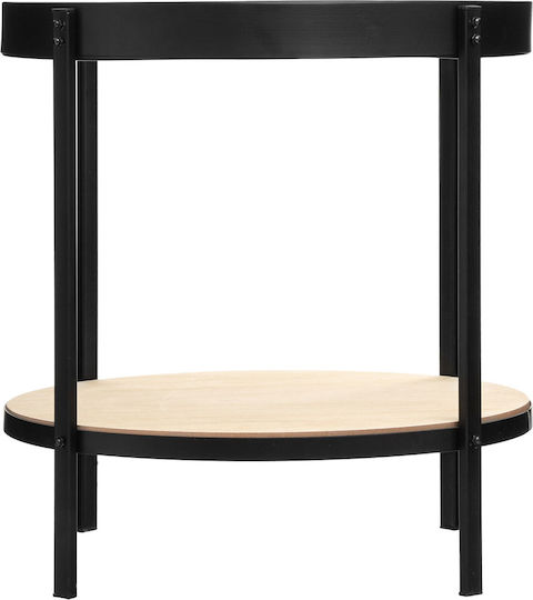 Round Side Table A-s Meca Glass Black 51x51x49 cm
