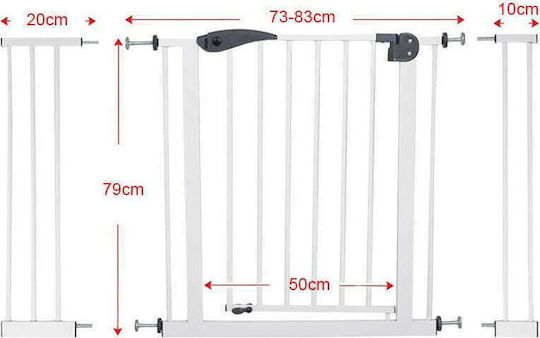 Monodi Guimo Safety Gate Extensions made of Metal in White Color 79x10cm 1pcs