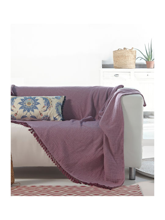 Kentia Sofa Throws 2 Seater Greta 180x240cm 42 Purple