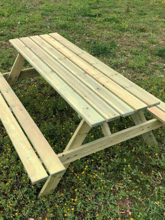 Ξύλινο Τραπέζι Εξωτερικού Χώρου Ίριδα 180x60x74εκ.