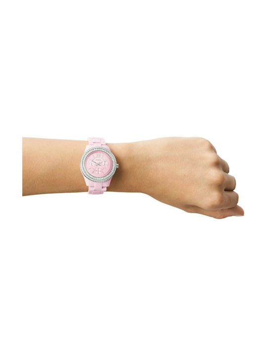 Fossil Stella Watch Chronograph with Pink Rubber Strap