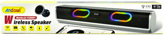 Andowl Q-YX8891 Ηχείο Bluetooth 10W με Ραδιόφωνο και Διάρκεια Μπαταρίας έως 2 ώρες Γκρι