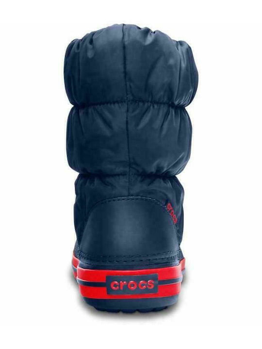 Winter Puff Anatomical Kids Snow Boots Navy Blue