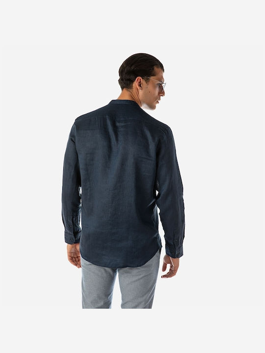 Brokers Jeans Men's Shirt Long Sleeve Linen Indigo