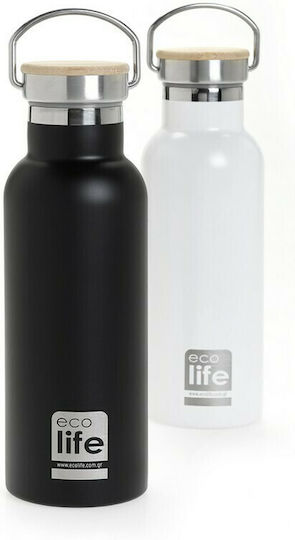 Ecolife Recyclable Thermos Bottle Stainless Steel BPA Free 500ml Black