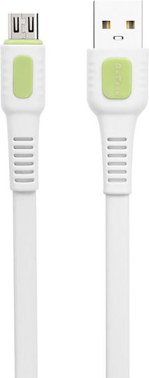 DE-C36M Flat USB 2.0 to micro USB Cable Λευκό 1m (40191)