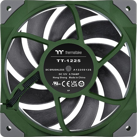 Thermaltake Toughfan 12 Racing Green High Static Pressure 120mm 4-Pin PWM Case Fan Green