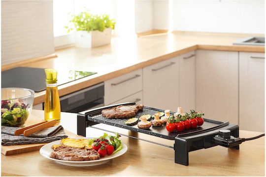 Sencor Tabletop Electric Grill Smooth and Ribbed Plate 2300W with Adjustable Thermostat 44cmx25cmcm