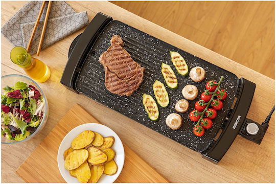 Sencor Tabletop Electric Grill Smooth and Ribbed Plate 2300W with Adjustable Thermostat 44cmx25cmcm