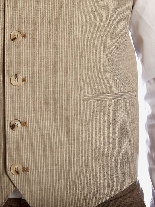 Men's Vest Slim Fit Beige