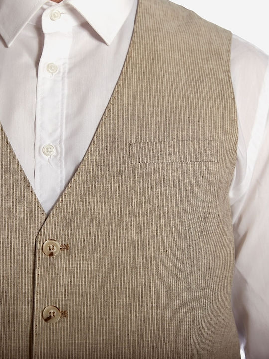 Men's Vest Slim Fit Beige