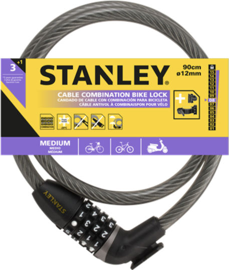 Stanley Lacăt Bicicletă Tip Spiră cu combinație Gri