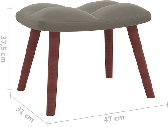 Schaukelstuhl mit Fußhocker Samt Light Grey 61x78x98cm