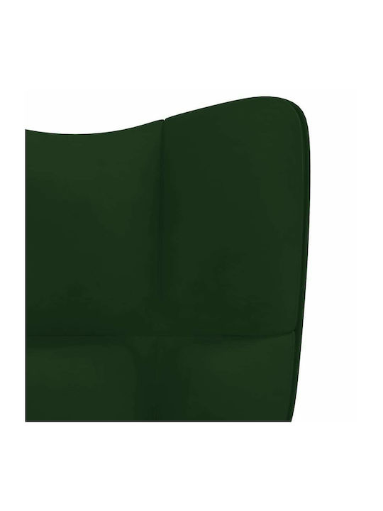 Rocking Armchair with Footstool Dark Green 61x78x98cm