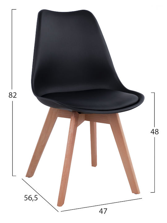 Dining Room VEGAS 5pcs Black / Natural 90x90cm