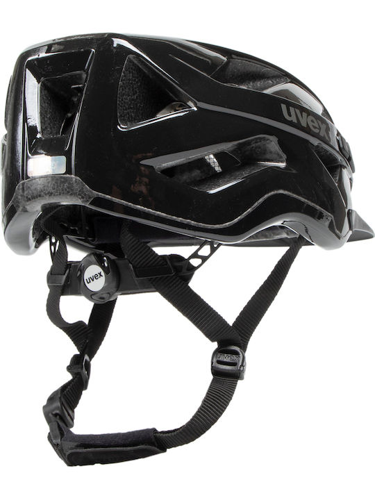 Uvex Active Fahrradhelm Berg / Stadt mit LED Licht Schwarz