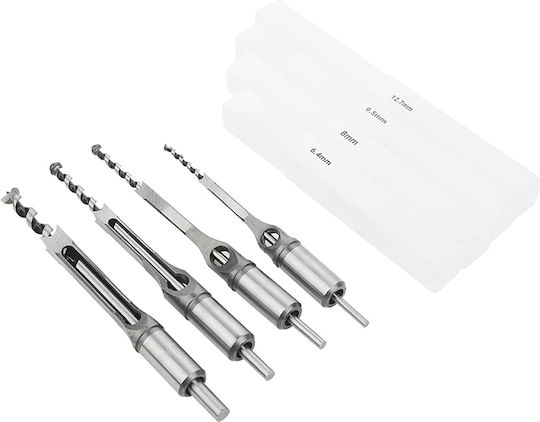 SKS Tools Set 4 Quadruple Drills with Cylindrical Shank for Wood