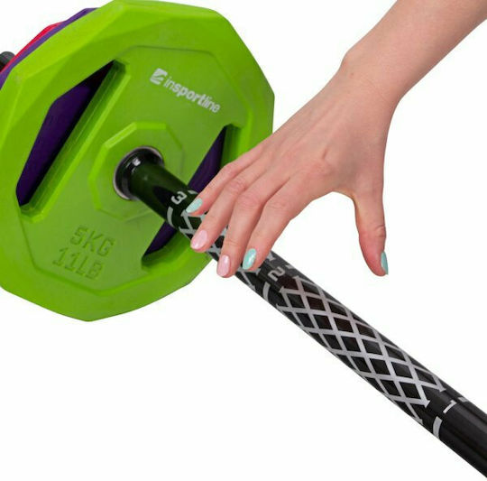 inSPORTline Pumpino Body-Pump Μπάρα Φ30mm Σετ με Βάρη 19kg Μήκους 140cm με Κολάρα Ασφαλείας