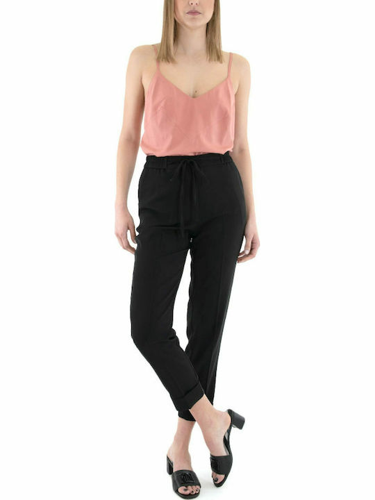 Women's Summer Blouse with Straps & V Neckline Pink