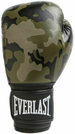Everlast Spark Γάντια Πυγμαχίας από Συνθετικό Δέρμα για Αγώνα Πράσινα Camo