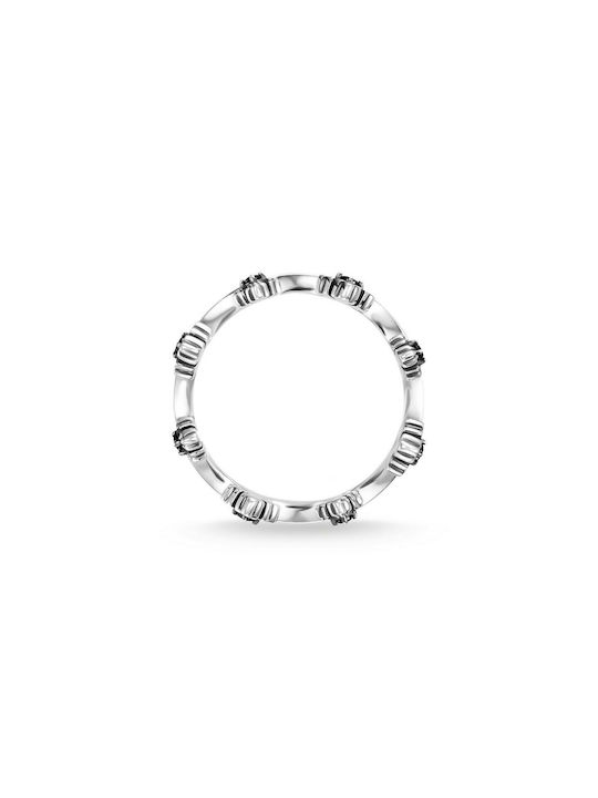 Thomas Sabo Γυναικείο Δαχτυλίδι Crown με Πέτρες από Ασήμι