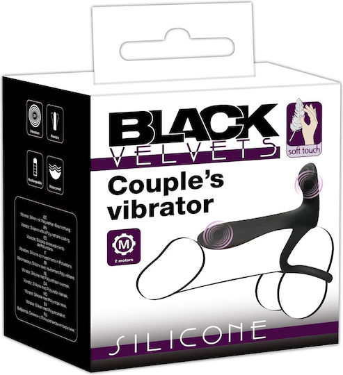 You2Toys Black Velvets Couble's Vibrator με Dildo 14cm και Δόνηση σε Μαύρο Χρώμα