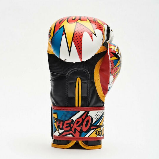 Leone Hero Kids Boxing Gloves made of Synthetic Leather for Match Multicolor