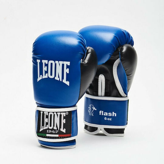 Leone Flash Παιδικά Γάντια Πυγμαχίας από Συνθετικό Δέρμα για Αγώνα Μπλε/Μαύρα
