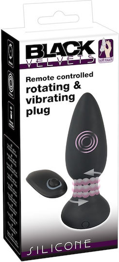 You2Toys Black Velvets Anal Plug with Wireless Functionality and Vibration Black 14cm