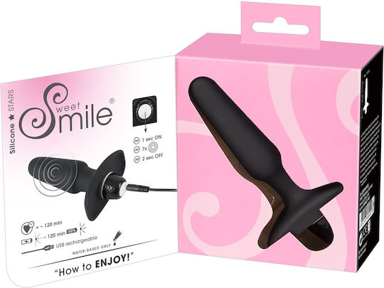 You2Toys Sweet Smile Rechargeable Butt Plug Anal Plug mit Vibration Schwarz