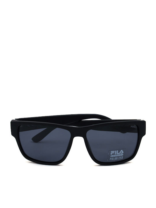 FILA Men's Sunglasses with Black Plastic Frame and Black Lens SFI006 U28P