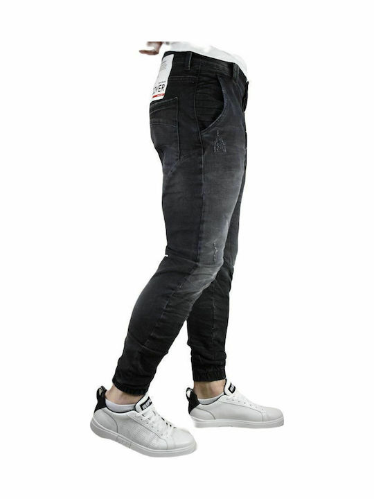 Ibiza Men's Jeans Pants Elastic with Regular Fit Black
