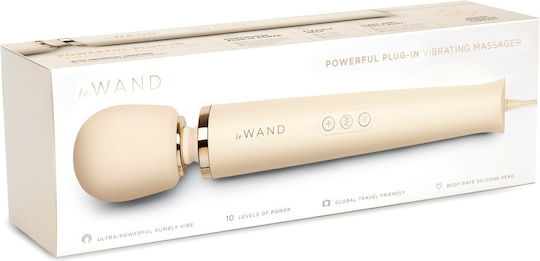 Le Wand Powerful Plug-In Vibrating Massager Vibrator Massage 19.5cm Cream