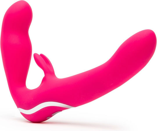 Happy Rabbit Strapless Strap On Strapless Strap On με Dildo με Δόνηση σε Ροζ Χρώμα