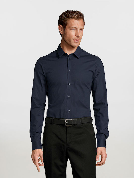 Sol's Blake Men- Herren Langarm Hemd Arbeit Blau Dunkelheit