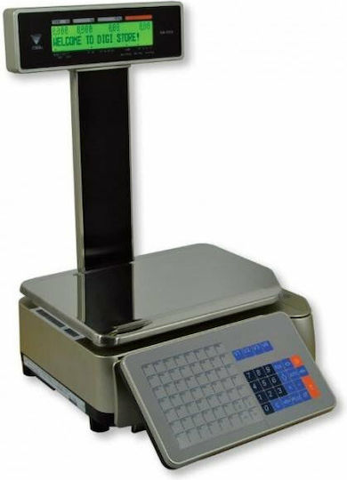 Digi Systems SM-5100P Electronic Retail Scale with Column and Label Printing Capability with Weighing Capacity of 15kg and Division 5gr