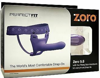 Perfect Fit Brand Zoro Strap On Gurtzeug mit Dildo 12.3cm in Lila Farbe