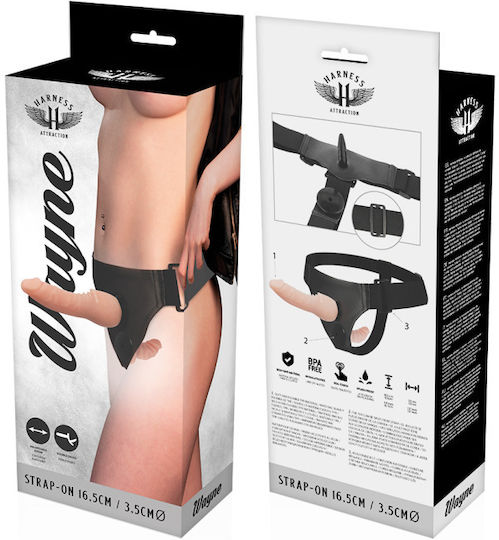 Dream Love Harness Attraction Wayne Арсенал с Двойна Дилдо 16.5см в Телесен цвят