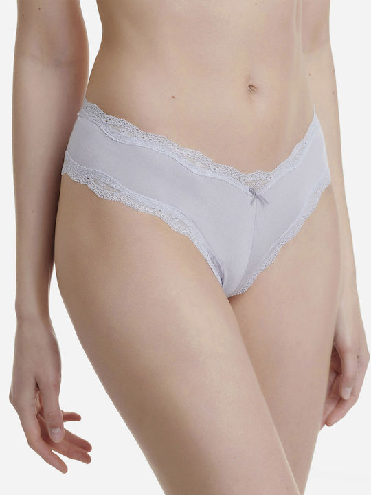 Bamboo Damen Slip 2Pack mit Spitze Lilac/Blue Raf